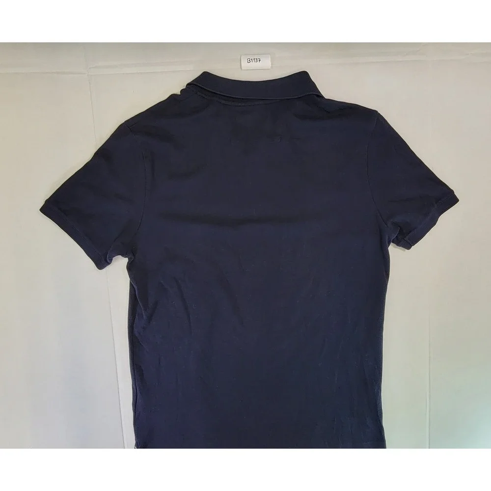 Banana Republic Men's Navy Blue‎ Striped Short Sleeve Polo Shirt Size L